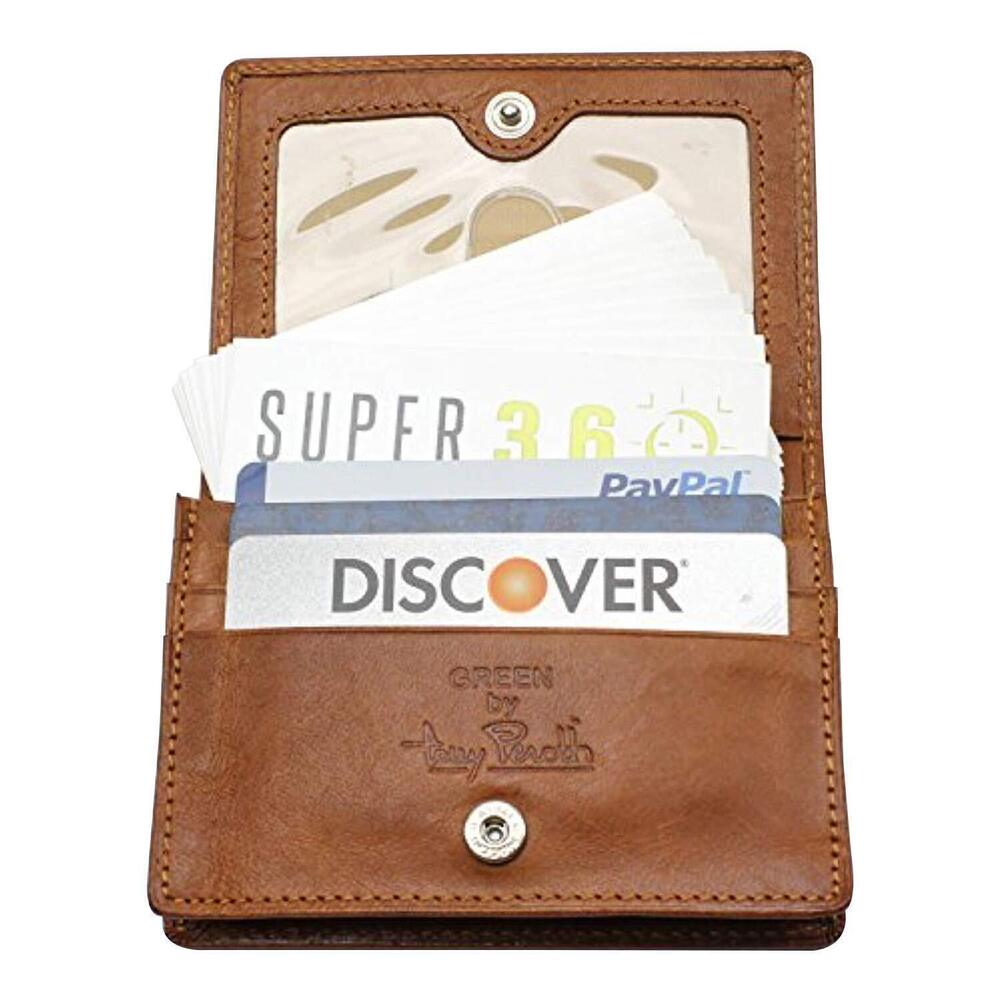 5328 Unisex Italian Cow Leather Front Pocket Business and Credit Card Case